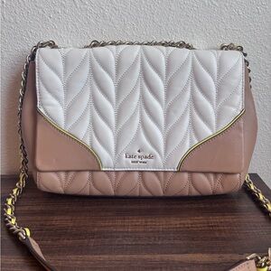 Kate Spade Briar Lane Quilted White/Dove Multi Colorblock Shoulder Bag